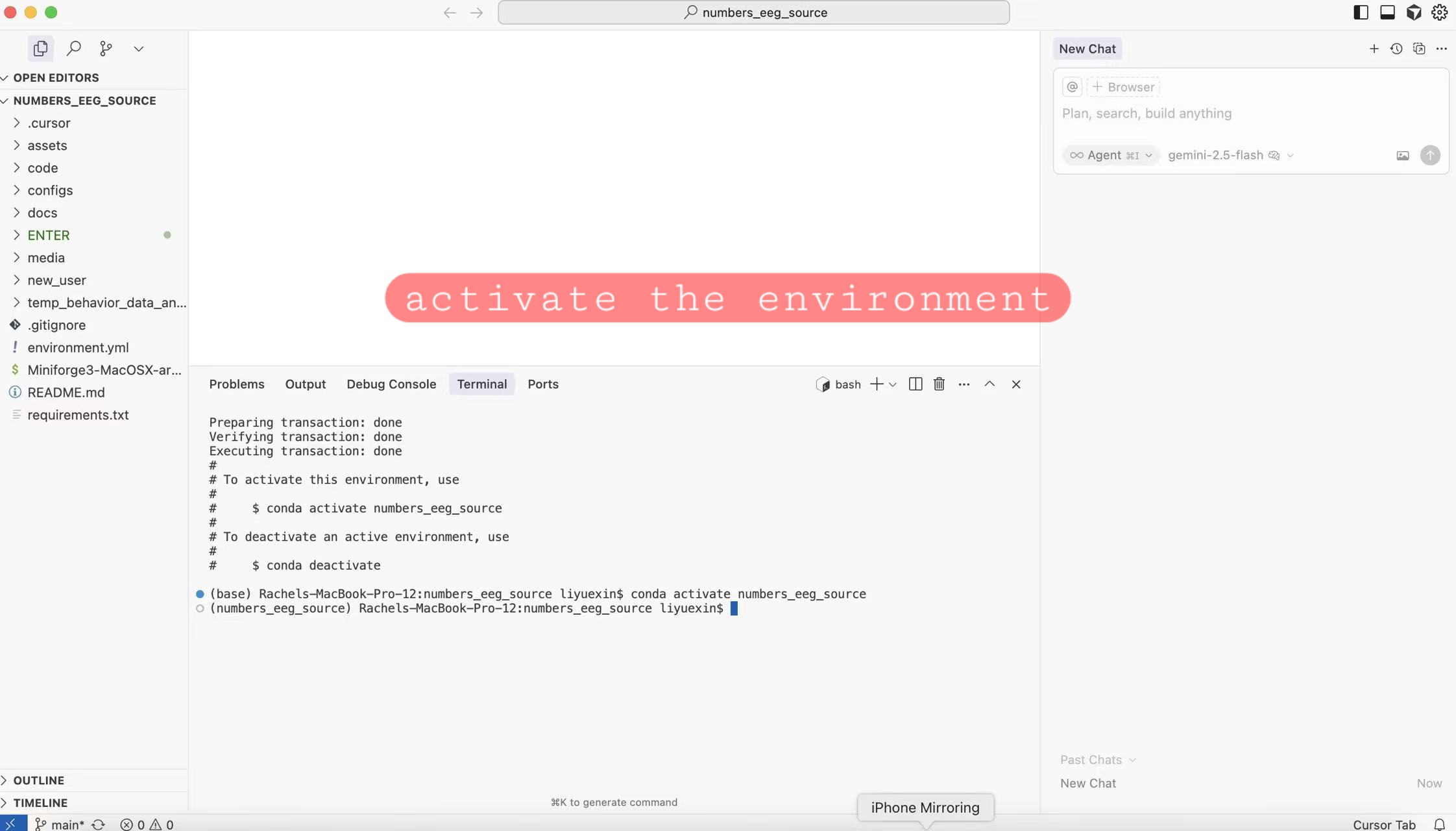 Environment activated with (numbers_eeg_source) prompt